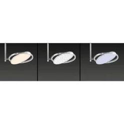 Plafonnier Paul Neuhaus Q-Orbit Led Aluminium, 4 Lumieres, Telecommandes