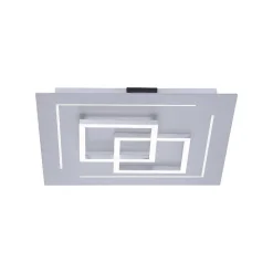 Plafonnier Paul Neuhaus Q-Linea Led Aluminium, 1 Lumiere, Telecommandes, Changeur De Couleurs