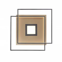 Plafonnier Paul Neuhaus Q-Amira Led Noir, 1 Lumiere, Telecommandes