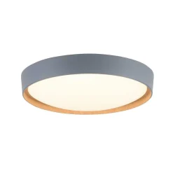Plafonnier Paul Neuhaus Q-Emilia Led Gris, Couleur Bois, 1 Lumiere, Telecommandes