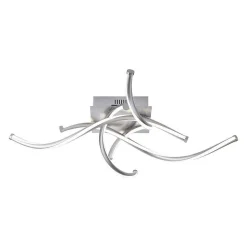 Plafonnier Paul Neuhaus Q-Malina Led Nickel Mat, 4 Lumieres, Telecommandes