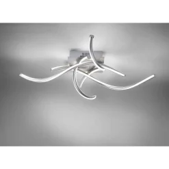 Plafonnier Paul Neuhaus Q-Malina Led Nickel Mat, 4 Lumieres, Telecommandes