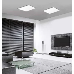 Plafonnier Paul Neuhaus Q-Flag Led Blanc, 1 Lumiere, Telecommandes