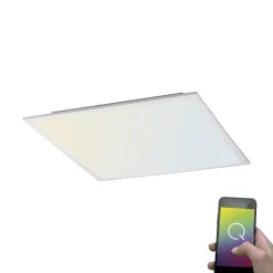 Plafonnier Paul Neuhaus Q-Flag Led Blanc, 1 Lumiere, Telecommandes