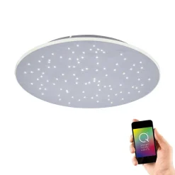 Plafonnier Paul Neuhaus Q-Nightsky Led Aluminium, 1 Lumiere, Telecommandes