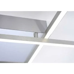 Plafonnier Paul Neuhaus Q-Inigo Led Acier Inoxydable, 2 Lumieres, Telecommandes