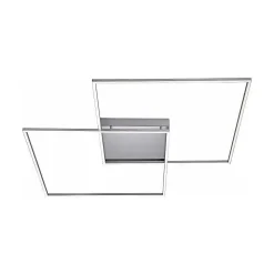 Plafonnier Paul Neuhaus Q-Inigo Led Acier Inoxydable, 2 Lumieres, Telecommandes