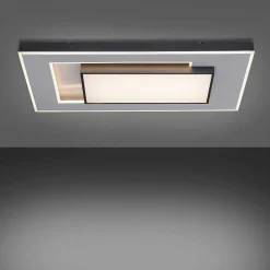 Plafonnier Paul-Neuhaus Q-Alta Led Noir, 1 Lumiere, Telecommandes