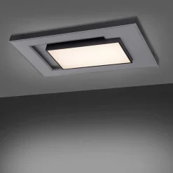 Plafonnier Paul-Neuhaus Q-Alta Led Noir, 1 Lumiere, Telecommandes