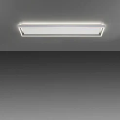 Plafonnier Paul-Neuhaus Q-Kaan Led Acier Brosse, 2 Lumieres, Telecommandes