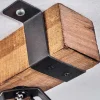 Plafonnier Pehefito Gris, Bois Fonce, Noir, 4 Lumieres