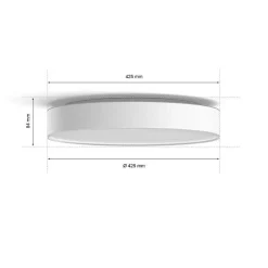 Plafonnier Philips Hue Enrave Led Blanc, 1 Lumiere, Telecommandes