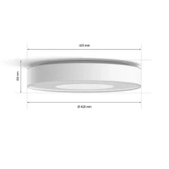 Plafonnier Philips Hue Infuse Led Blanc, 1 Lumiere, Changeur De Couleurs