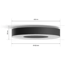Plafonnier Philips Hue Infuse Led Noir, 1 Lumiere, Changeur De Couleurs