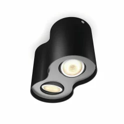 Plafonnier Philips Hue Pillar Led Noir, 2 Lumieres, Telecommandes