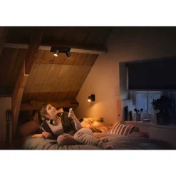 Plafonnier Philips Hue Runner Led Noir, 2 Lumieres, Telecommandes