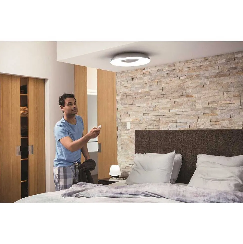 Plafonnier Philips Hue Still Led Noir, 1 Lumiere, Telecommandes