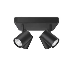 Plafonnier Philips Wiz Imageo Led Noir, 4 Lumieres, Changeur De Couleurs
