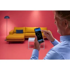 Plafonnier Philips Wiz Rune Led Noir, Blanc, 1 Lumiere, Changeur De Couleurs