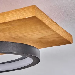Plafonnier Pompu Led Ecru, Noir, 1 Lumiere