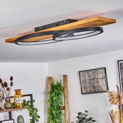 Plafonnier Pompu Led Ecru, Noir, 1 Lumiere