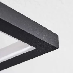 Plafonnier Pompu Led Ecru, Noir, 1 Lumiere