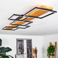Plafonnier Pompu Led Ecru, Noir, 1 Lumiere