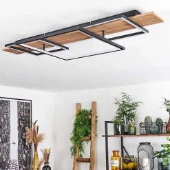 Plafonnier Pompu Led Ecru, Noir, 1 Lumiere