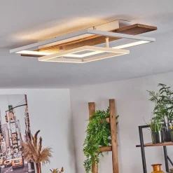 Plafonnier Pompu Led Ecru, Blanc, 1 Lumiere