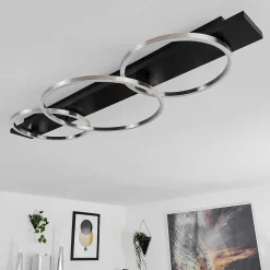 Plafonnier Pompu Led Noir, 3 Lumieres