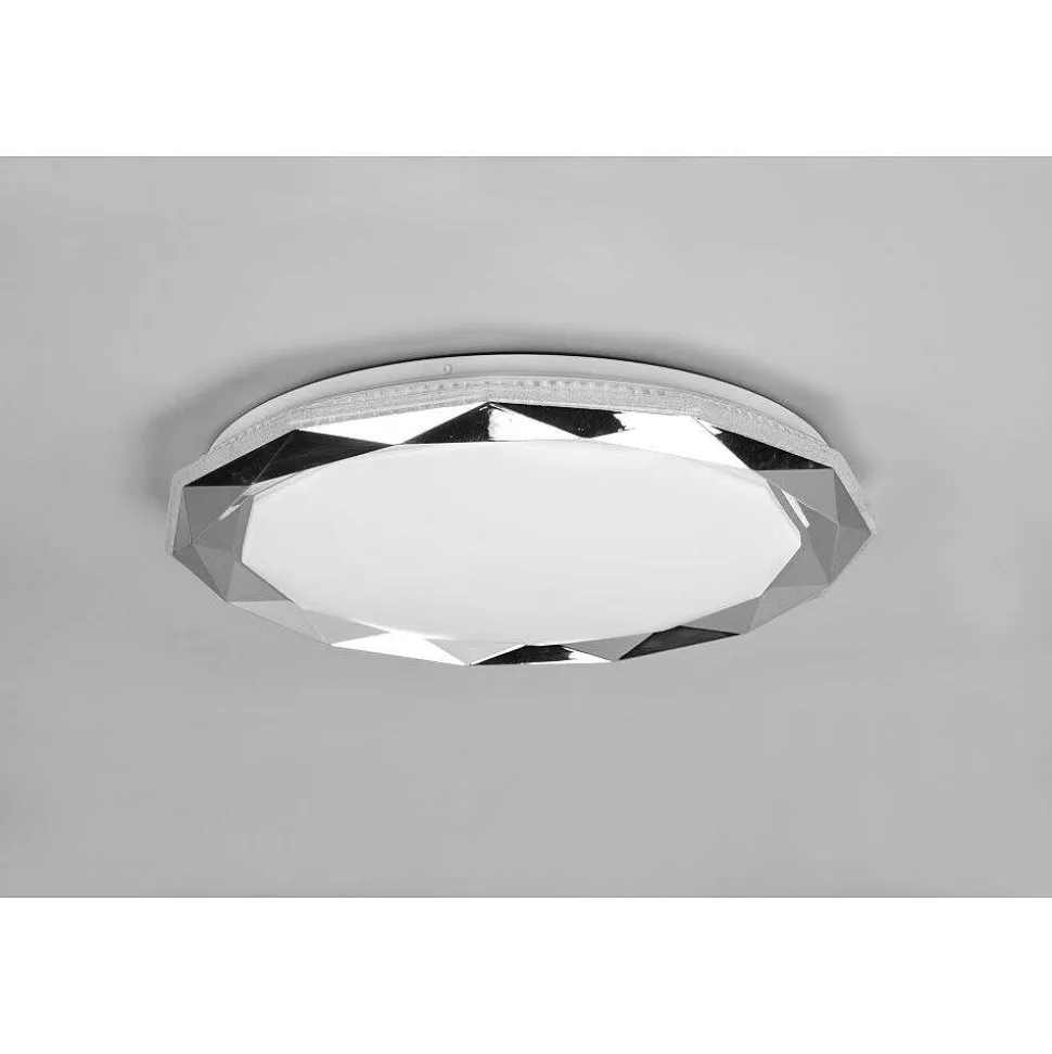 Plafonnier Reality Ando Led Chrome, 1 Lumiere, Telecommandes