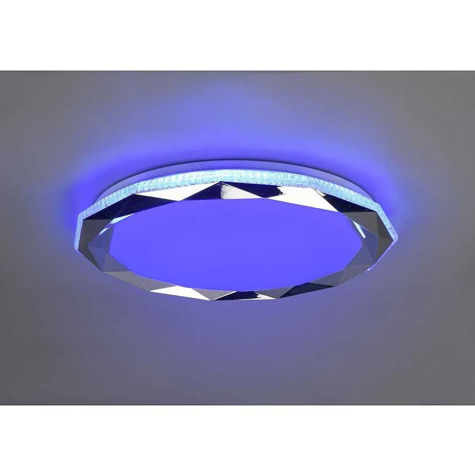 Plafonnier Reality Ando Led Chrome, 1 Lumiere, Telecommandes