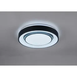 Plafonnier Reality Mona Led Noir, 1 Lumiere, Changeur De Couleurs