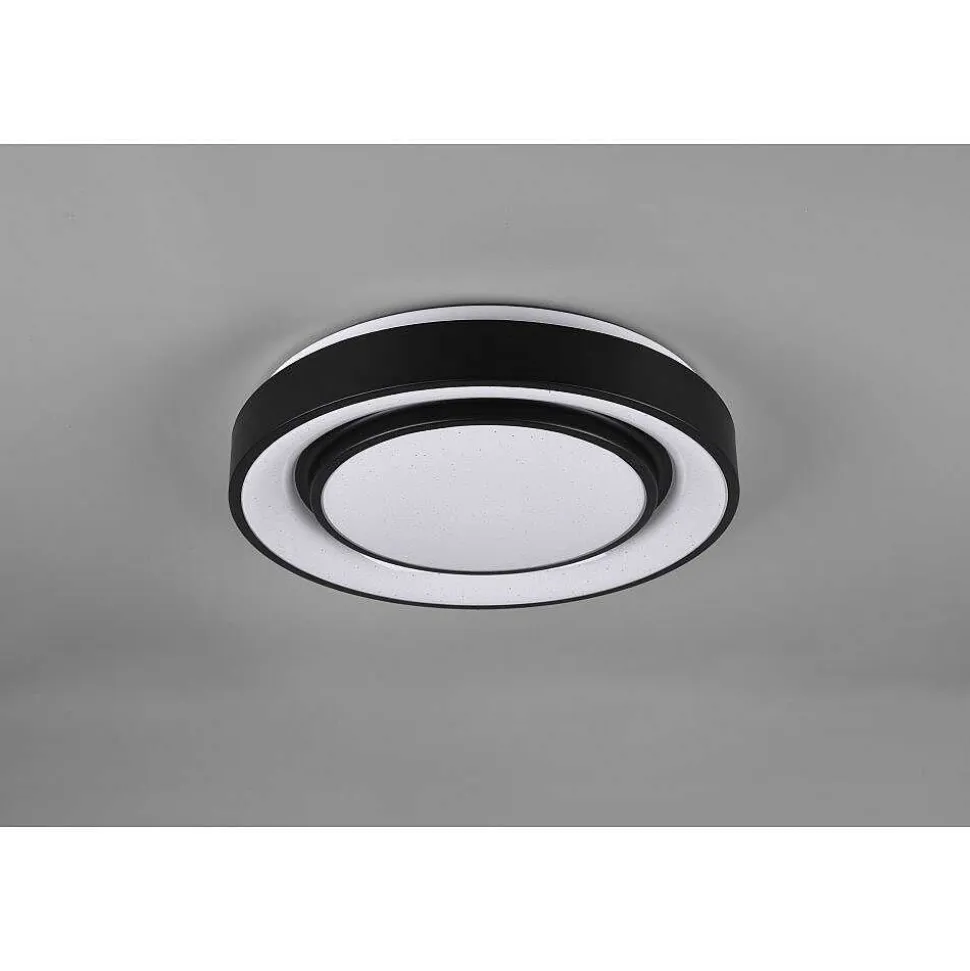 Plafonnier Reality Mona Led Noir, 1 Lumiere, Changeur De Couleurs