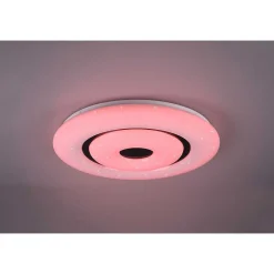 Plafonnier Reality Rana Led Noir, Blanc, 1 Lumiere, Telecommandes, Changeur De Couleurs