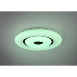 Plafonnier Reality Rana Led Noir, Blanc, 1 Lumiere, Telecommandes, Changeur De Couleurs
