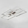 Plafonnier Relous Led Acier Inoxydable, 3 Lumieres, Telecommandes, Changeur De Couleurs