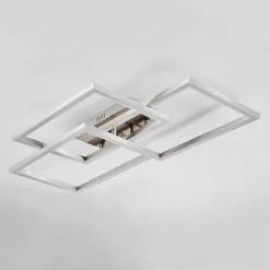 Plafonnier Relous Led Acier Inoxydable, 3 Lumieres, Telecommandes, Changeur De Couleurs