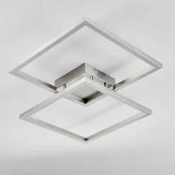 Plafonnier Relous Led Acier Inoxydable, 2 Lumieres, Telecommandes, Changeur De Couleurs