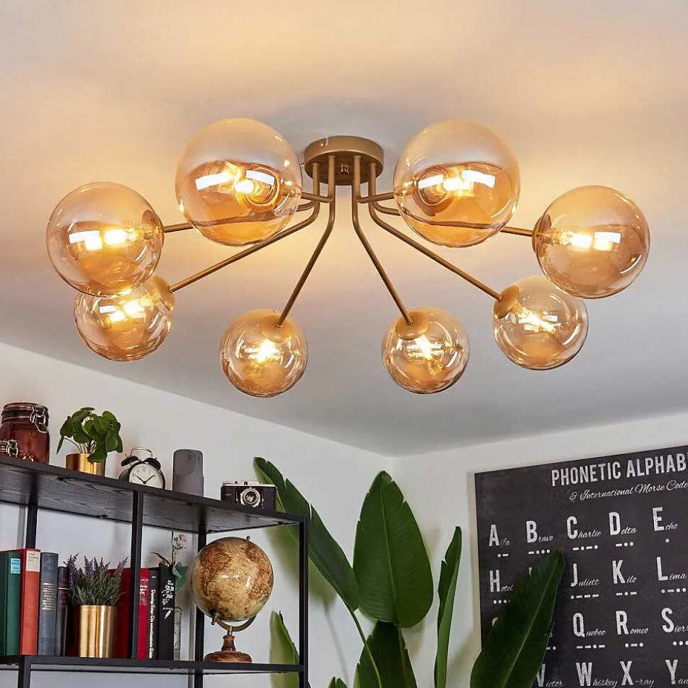 Plafonnier Remaisnil Laiton, 8 Lumieres