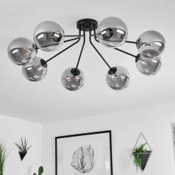 Plafonnier Remaisnil Noir, 8 Lumieres