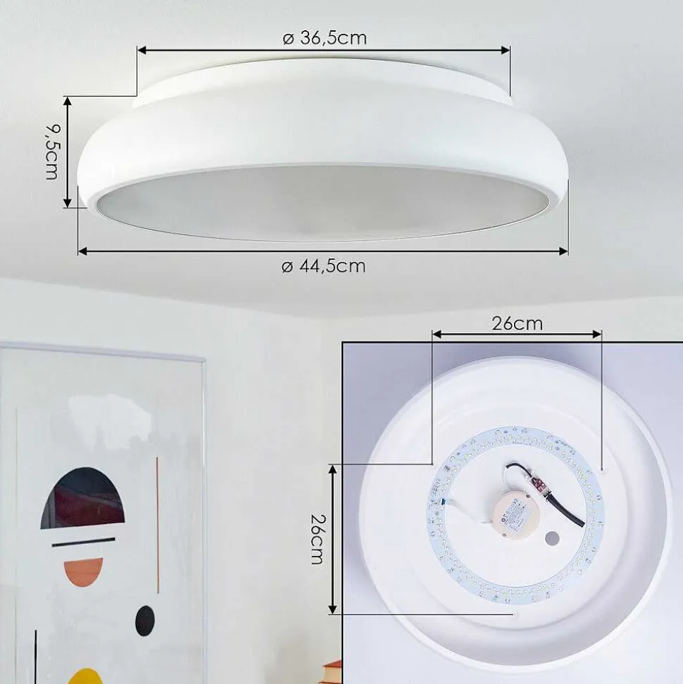 Plafonnier Rhone Led Blanc, 1 Lumiere, Changeur De Couleurs