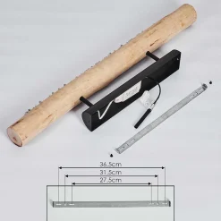 Plafonnier Rodeche Led Bois Clair, Noir, 1 Lumiere