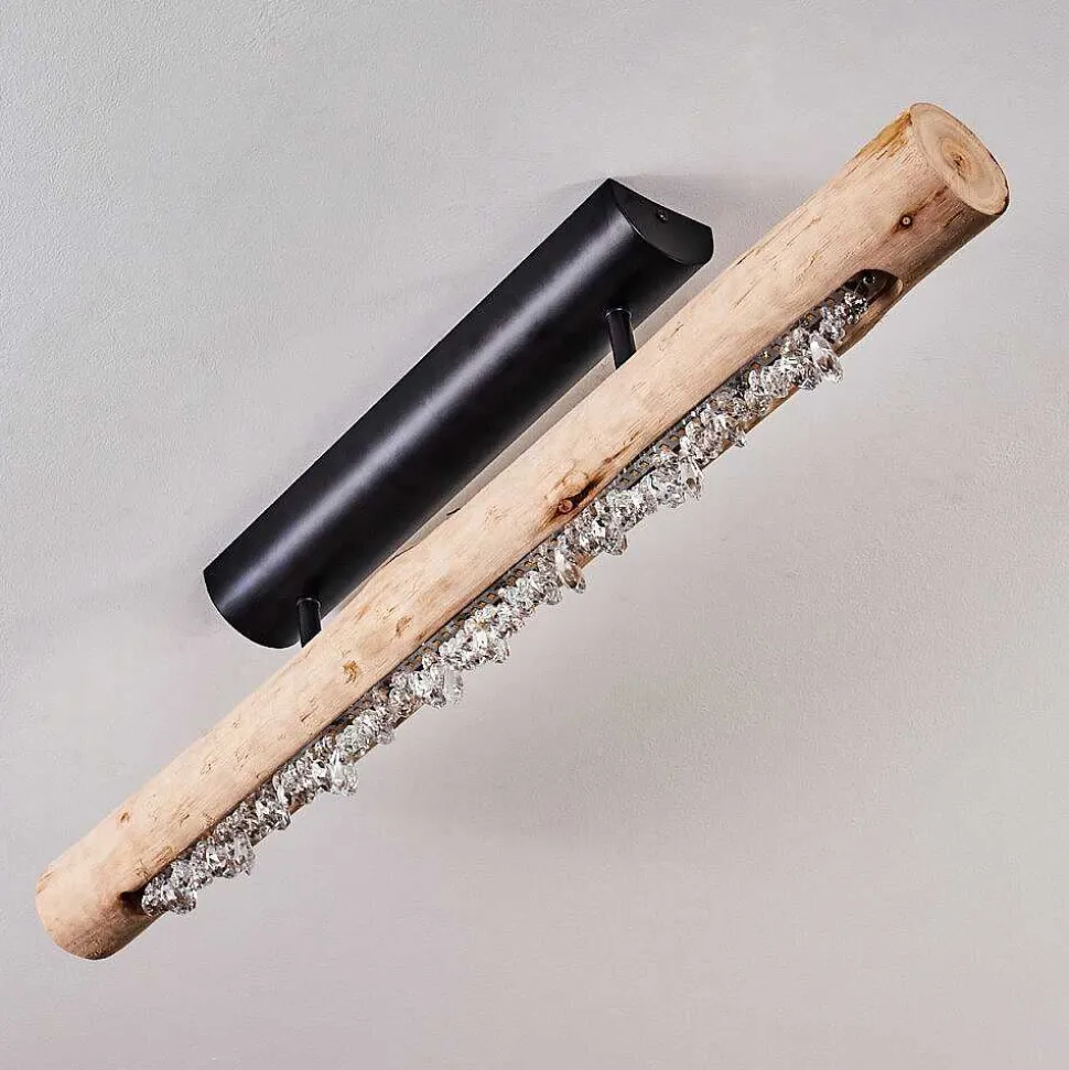 Plafonnier Rodeche Led Bois Clair, Noir, 1 Lumiere