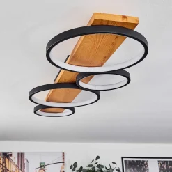 Plafonnier Rodekro Led Bois Clair, Noir, 1 Lumiere