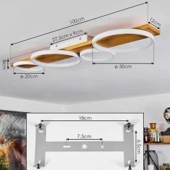 Plafonnier Rodekro Led Ecru, Blanc, 1 Lumiere
