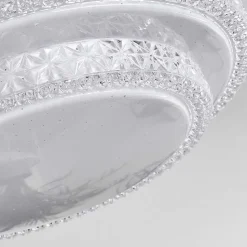 Plafonnier Roseto Led Transparent, Blanc, 1 Lumiere, Telecommandes