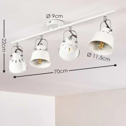 Plafonnier Safari Blanc, 4 Lumieres