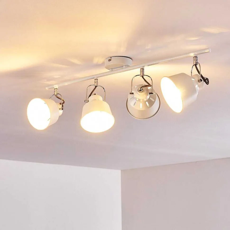 Plafonnier Safari Blanc, 4 Lumieres