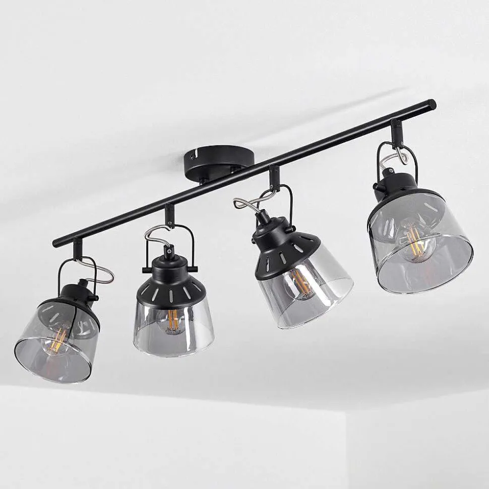 Plafonnier Safari Noir, 4 Lumieres